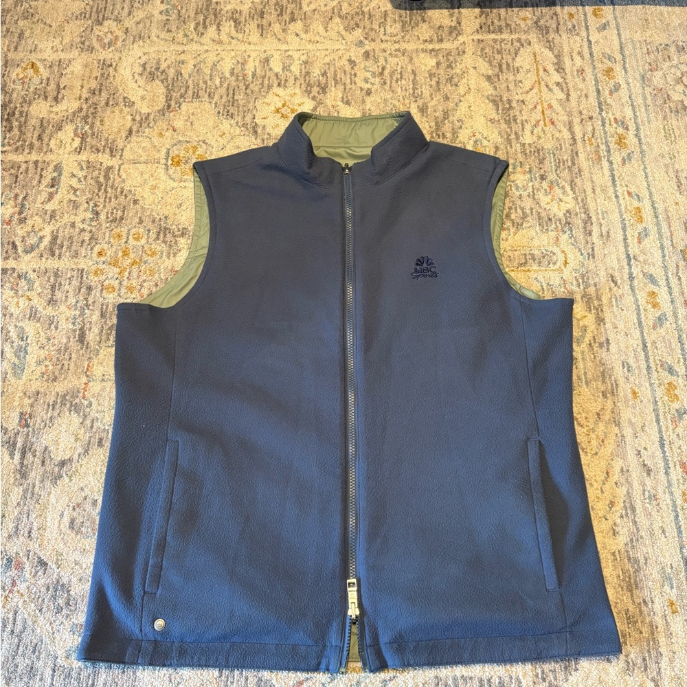 Men's Navy Blue and Green Reversible Peter Millar NBC Sports Vest